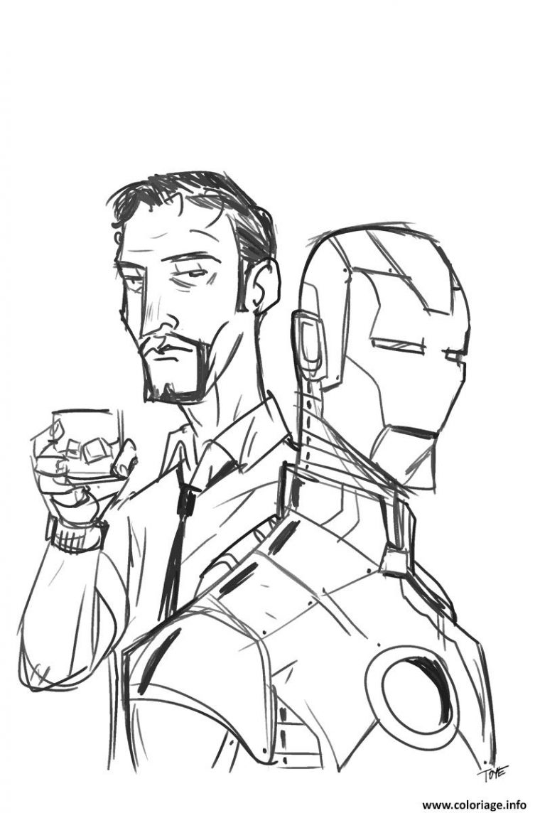 Coloriage Avengers Iron Man Portrait Dessin Avengers À Imprimer concernant Coloriage Ironman