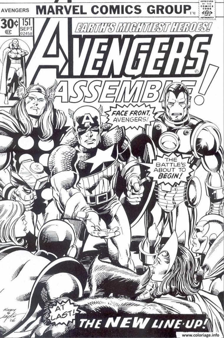 Coloriage Avengers Marvel Comics Cover – Jecolorie à Avengers Coloriage