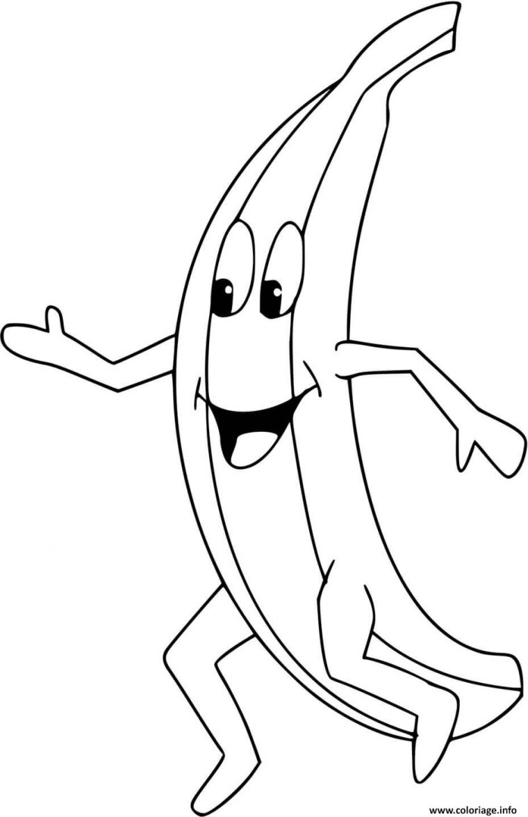 Coloriage Banane Qui Marche Dessin Banane À Imprimer dedans Coloriage Banane