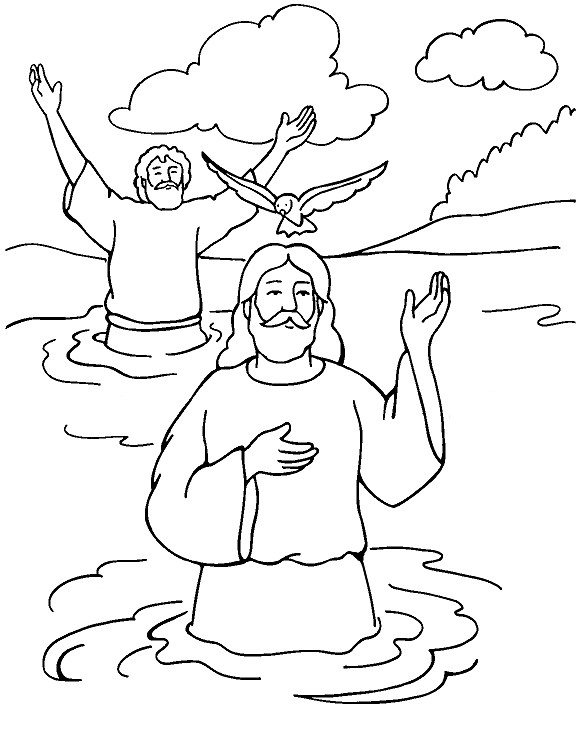 Coloriage Baptême Jésus Et Jean Baptiste intérieur Dessin De Bapteme A Imprimer 