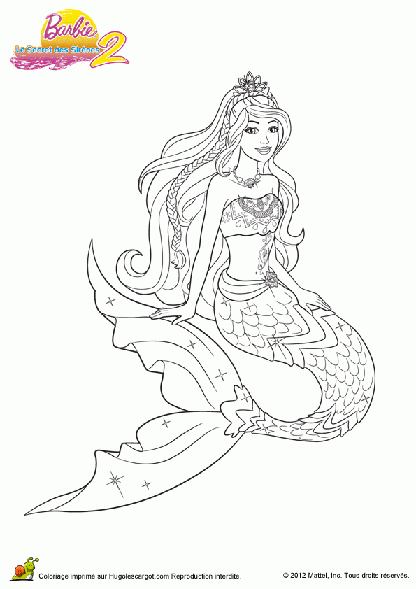 Coloriage Barbie Secret Des Sirenes 2 04 Sur Hugolescargot serapportantà Comment Dessiner Barbie 