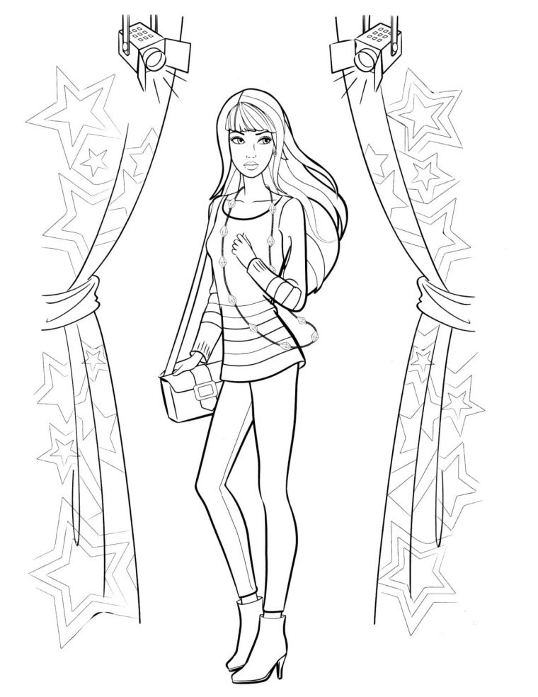 Coloriage Barbie. Vous Pouvez Imprimer Gratuitement. 100 Images intérieur Coloriage Barbie