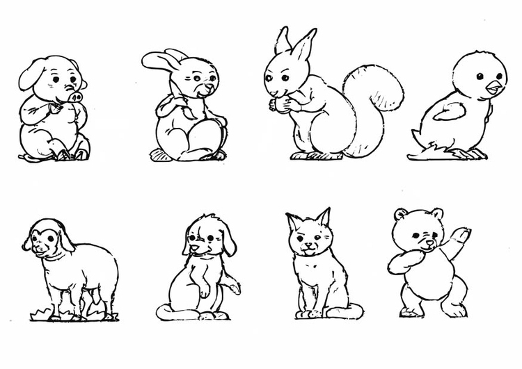 Coloriage Bébé Animaux - Coloriages Gratuits À Imprimer - Dessin 10923 dedans Dessin Bébé Animaux 