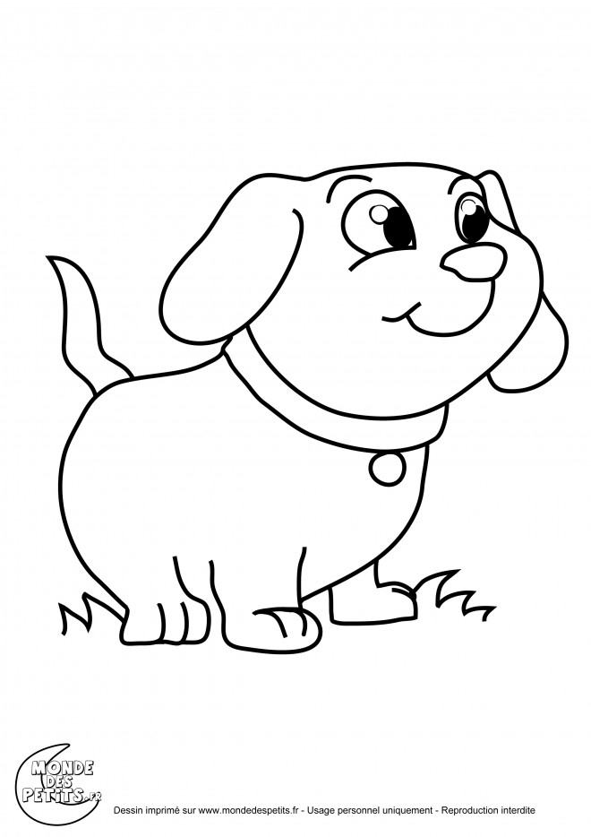 Coloriage Bébé Chien Mignon En Couleur concernant Coloriage De Chien Gratuit 