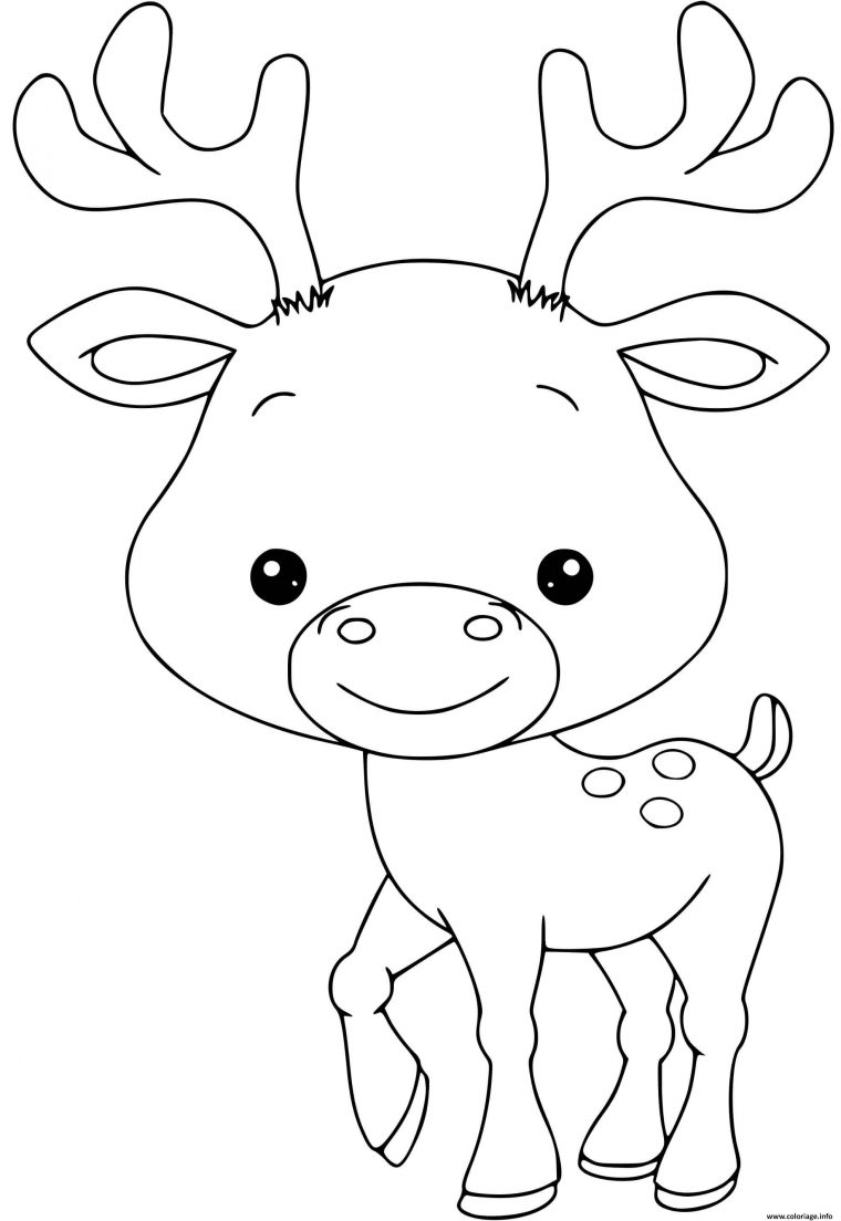 Coloriage Bebe Renne De Noel Dessin Renne De Noel À Imprimer tout Coloriage Pour Bébé De 2 Ans