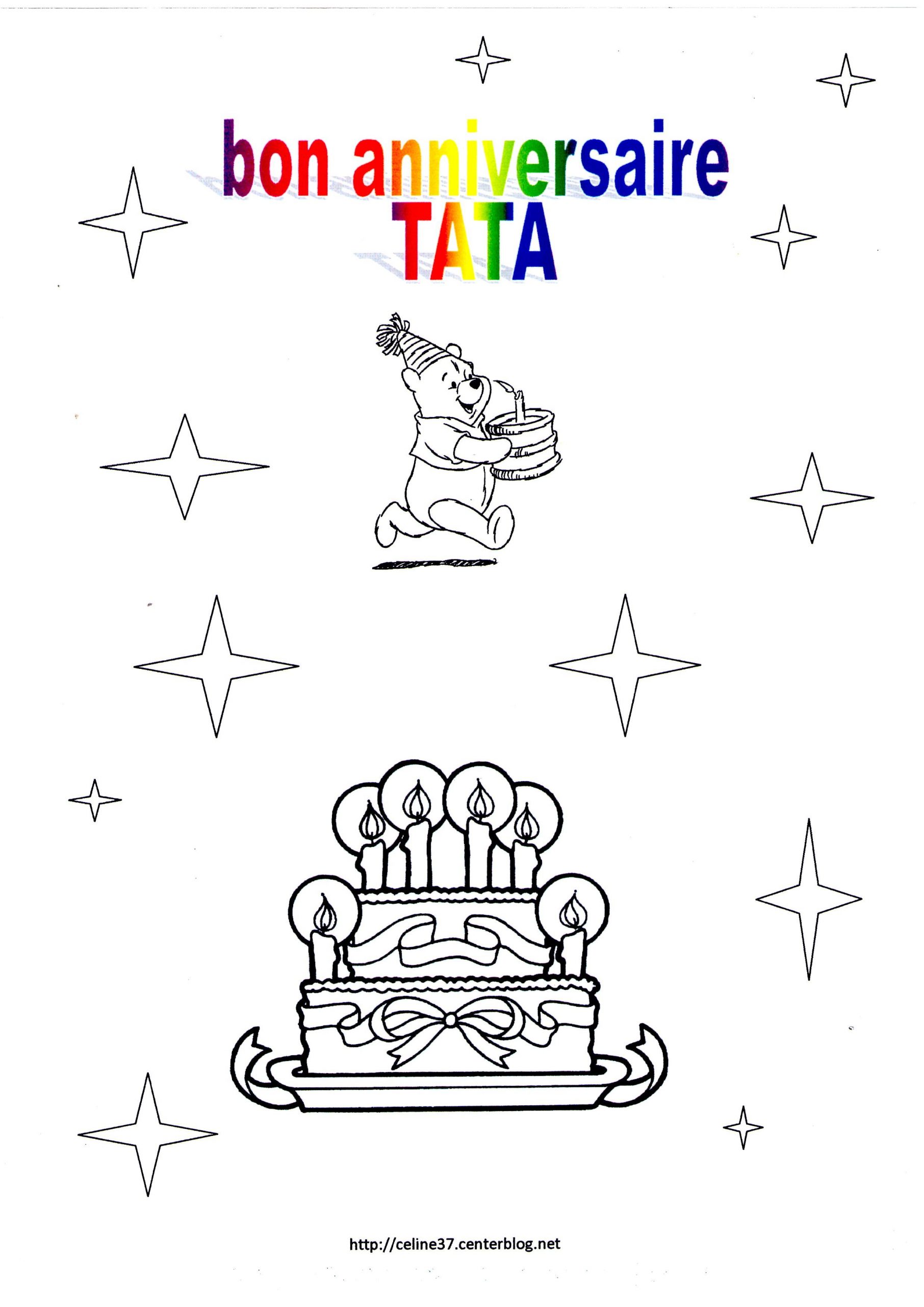 Coloriage Bon Anniversaire Tata pour Dessin De Bon Anniversaire 