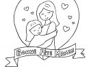 Coloriage Bonne Fete Maman Avec Sa Fille - Occuper Les Enfants pour Dessin Fete