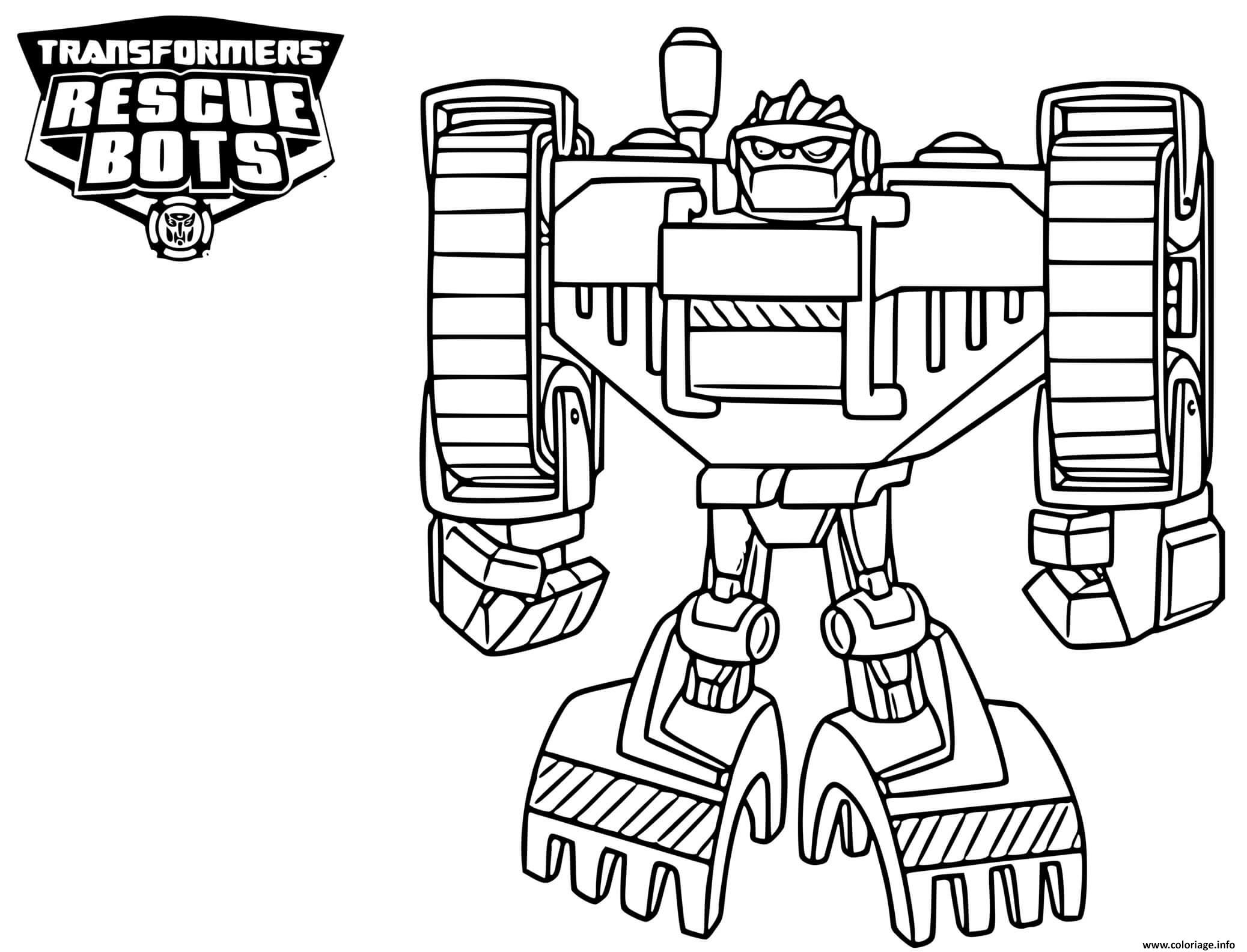 Coloriage Boulder From Transformers Rescue Bots Dessin Transformers À destiné Coloriage De Transformers 