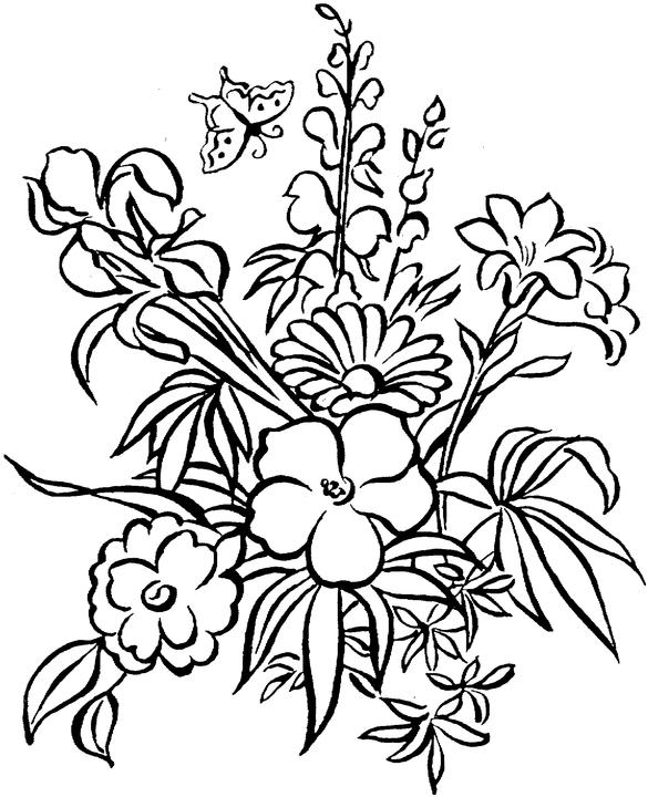 Coloriage Bouquet De Fleurs #161028 (Nature) - Album De Coloriages intérieur Coloriage Bouquet De Fleurs 