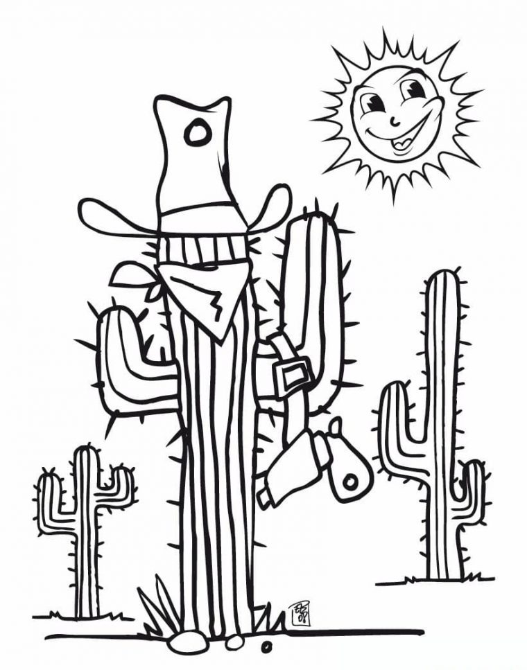 Coloriage Cactus – 100 Coloriages À Imprimer Gratuitement intérieur Coloriage Cactus