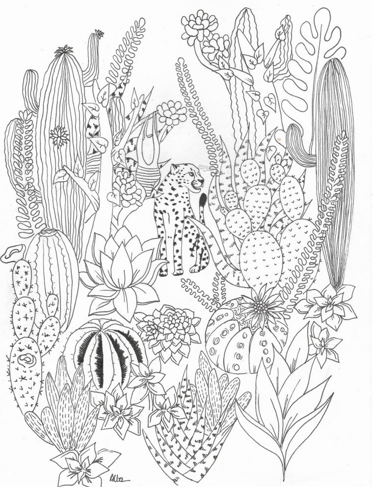 Coloriage Cactus – Alba – Salvaje concernant Coloriage Cactus