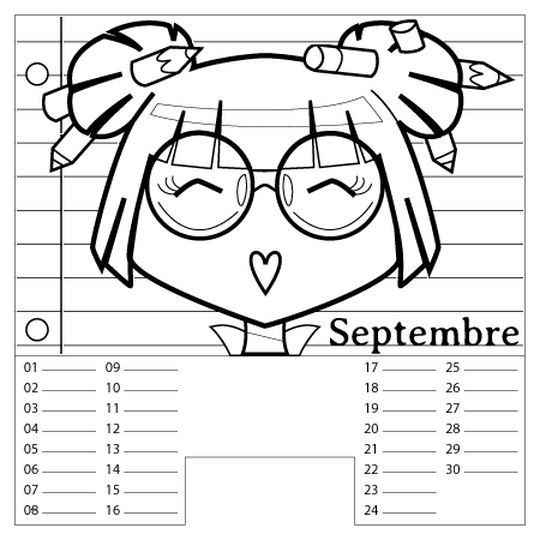 Coloriage Calendrier Septembre En Ligne Gratuit À Imprimer  Calendrier tout Coloriage Septembre 