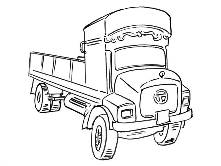 Coloriage Camion 13 – Coloriage Camions – Coloriages Transports avec Coloriage Camion