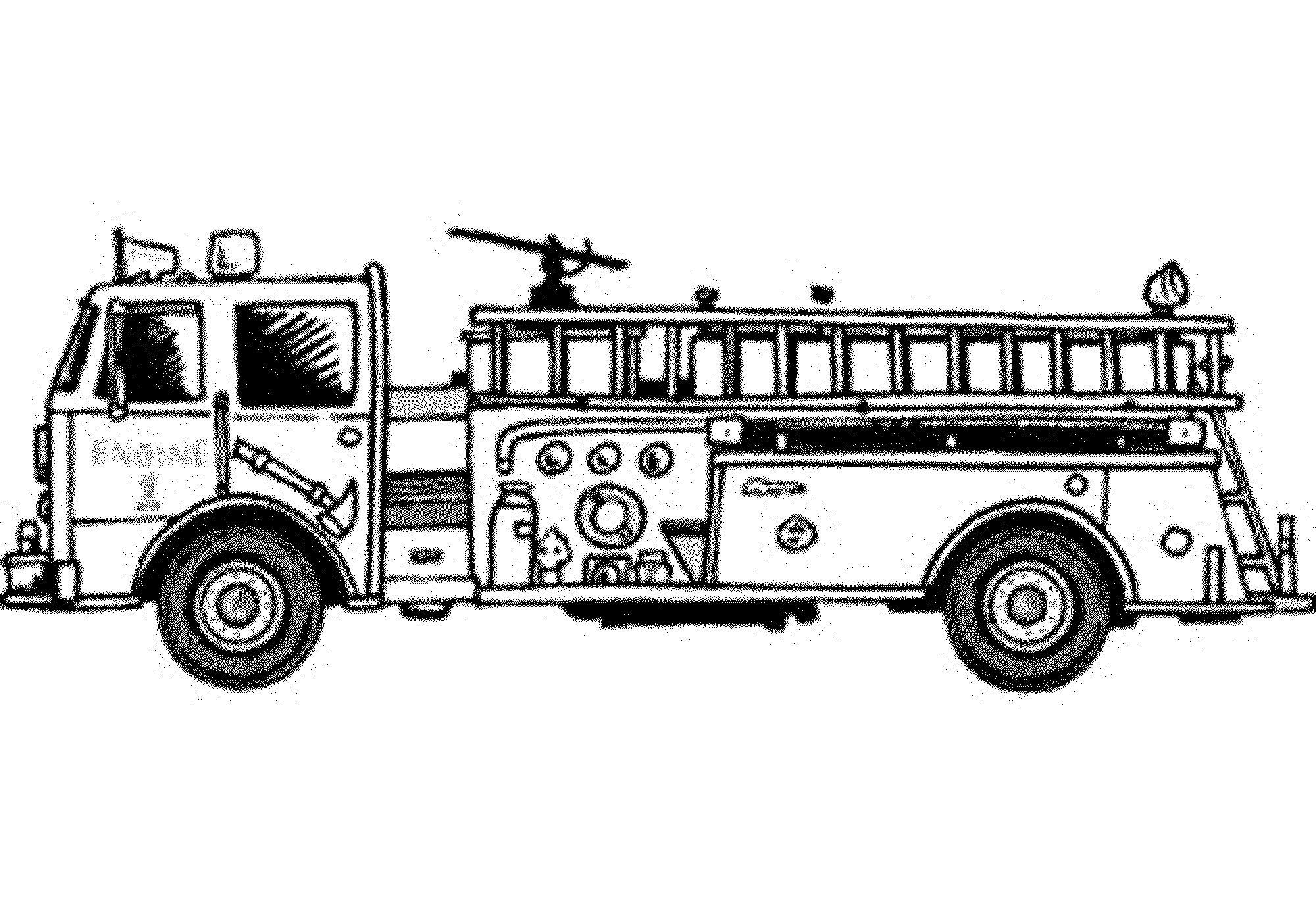 Coloriage Camion De Pompier #135978 (Transport) - Album De Coloriages avec Dessin De Pompier 