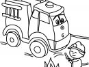 Coloriage Camion De Pompier Avec Un Enfant De La Maternelle Qui Eteint tout Dessin Camion De Pompier