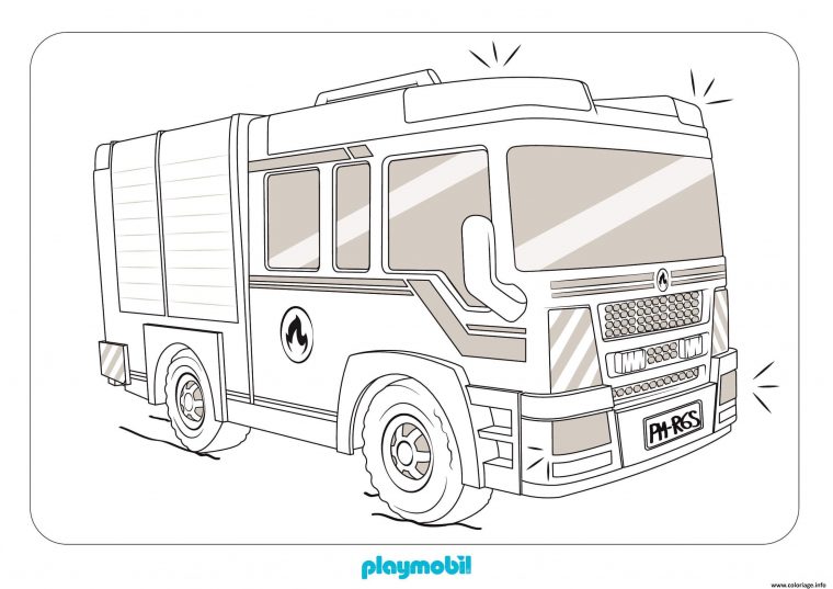 Coloriage Camion De Pompier De Playmobil Pmr6S – Jecolorie pour Dessin Camion De Pompier