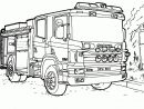 Coloriage - Camion De Pompiers Scania encequiconcerne Dessin De Pompier