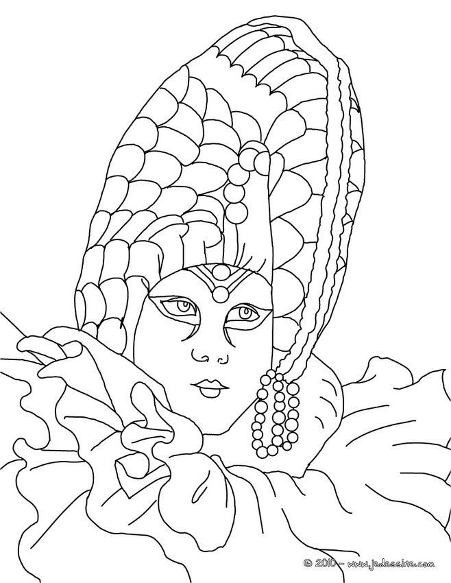 Coloriage Carnaval De Venise - Masque Perlé Carnaval Venise À Colorier intérieur Coloriage Carnaval 