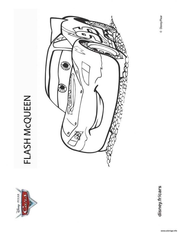 Coloriage Cars Flash Mcqueen Se Repose Tranquillement Dessin Cars À concernant Coloriage Cars Flash Mcqueen