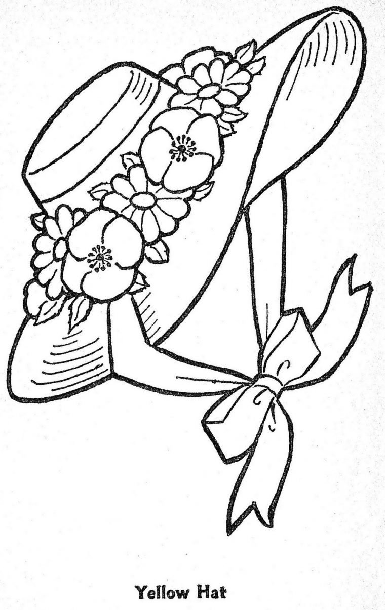 Coloriage Chapeau Fleuri  Motifs De Broderie À La Main, Coloriage encequiconcerne Chapeau À Colorier