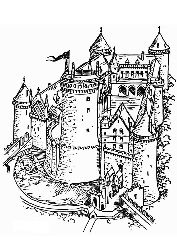 Coloriage Château Fort - Coloriages Gratuits À Imprimer - Dessin 13292 à Coloriage Chateau