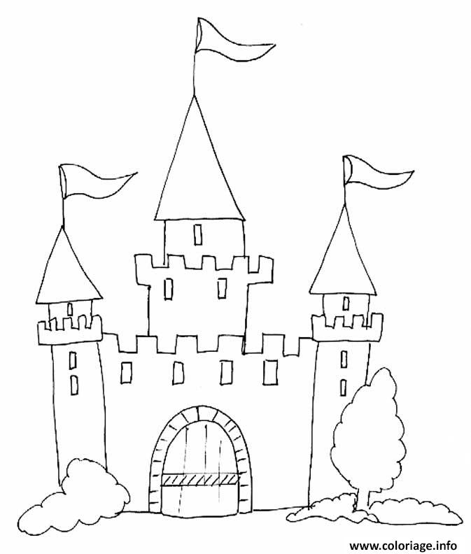 Coloriage Chateau Fort Maternelle Enfant Dessin Chateau À Imprimer dedans Coloriage Moyen Age À Imprimer 