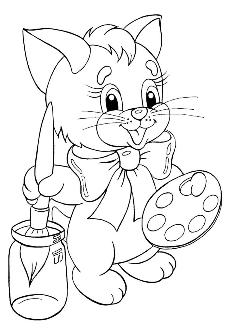 Coloriage Chaton . Imprimer Pour Les Enfants Au Format A4 encequiconcerne Coloriage Enfants