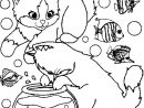 Coloriage Chats Trop Mignons Et L'Aquarium Dessin Gratuit À Imprimer serapportantà Coloriage Chat Et Chien A Imprimer