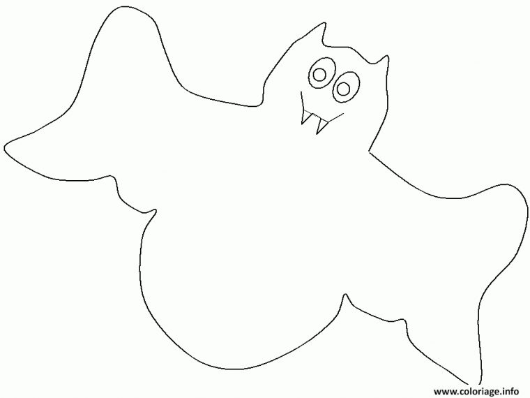 Coloriage Chauve Souris Fantome Dessin Halloween Chauve Souris À Imprimer dedans Fantome A Dessiner