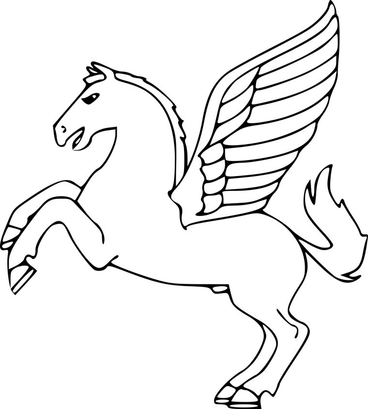 Coloriage Cheval Avec Des Ailes À Imprimer Sur Coloriages à Coloriage Cheval