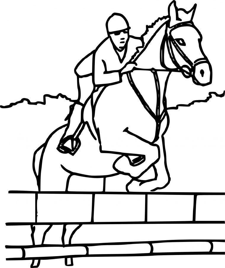 Coloriage Cheval Qui Saute À Imprimer destiné Cheval En Dessin