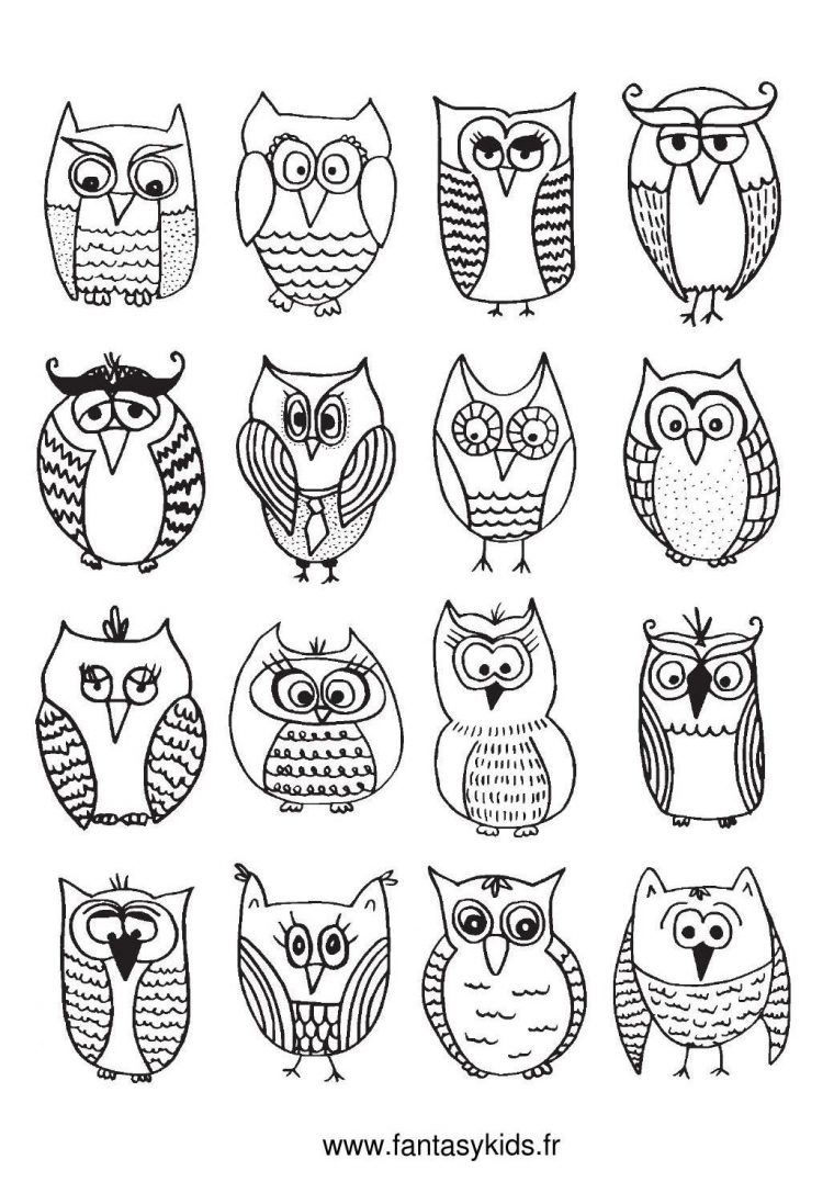 Coloriage Chouettes Et Hiboux  Owl Art, Owls Drawing, Owl Crafts avec Hiboux Coloriage