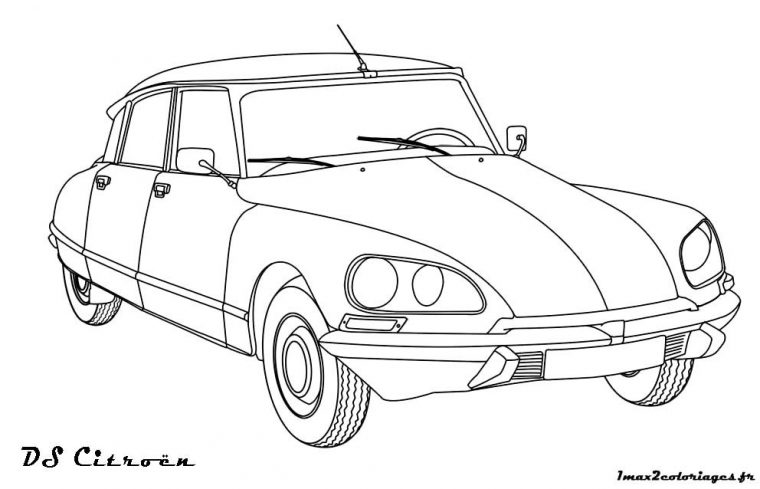 Coloriage Citroën Ds 23 Pallas A Colorier  Dessin Voiture, Croquis De dedans Coloriage Voiture Rallye