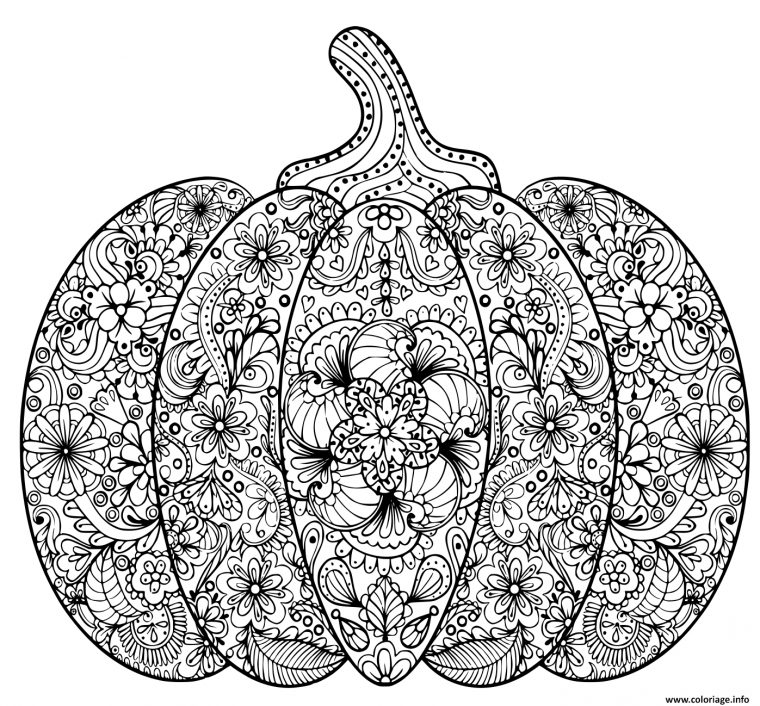 Coloriage Citrouille Halloween Zentangle Pour Adulte Dessin Halloween à Coloriages À Imprimer