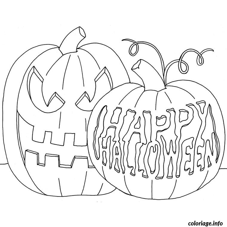 Coloriage Citrouilles Decorees Happy Halloween Dessin Halloween À Imprimer tout Coloriage Halloween Gratuit