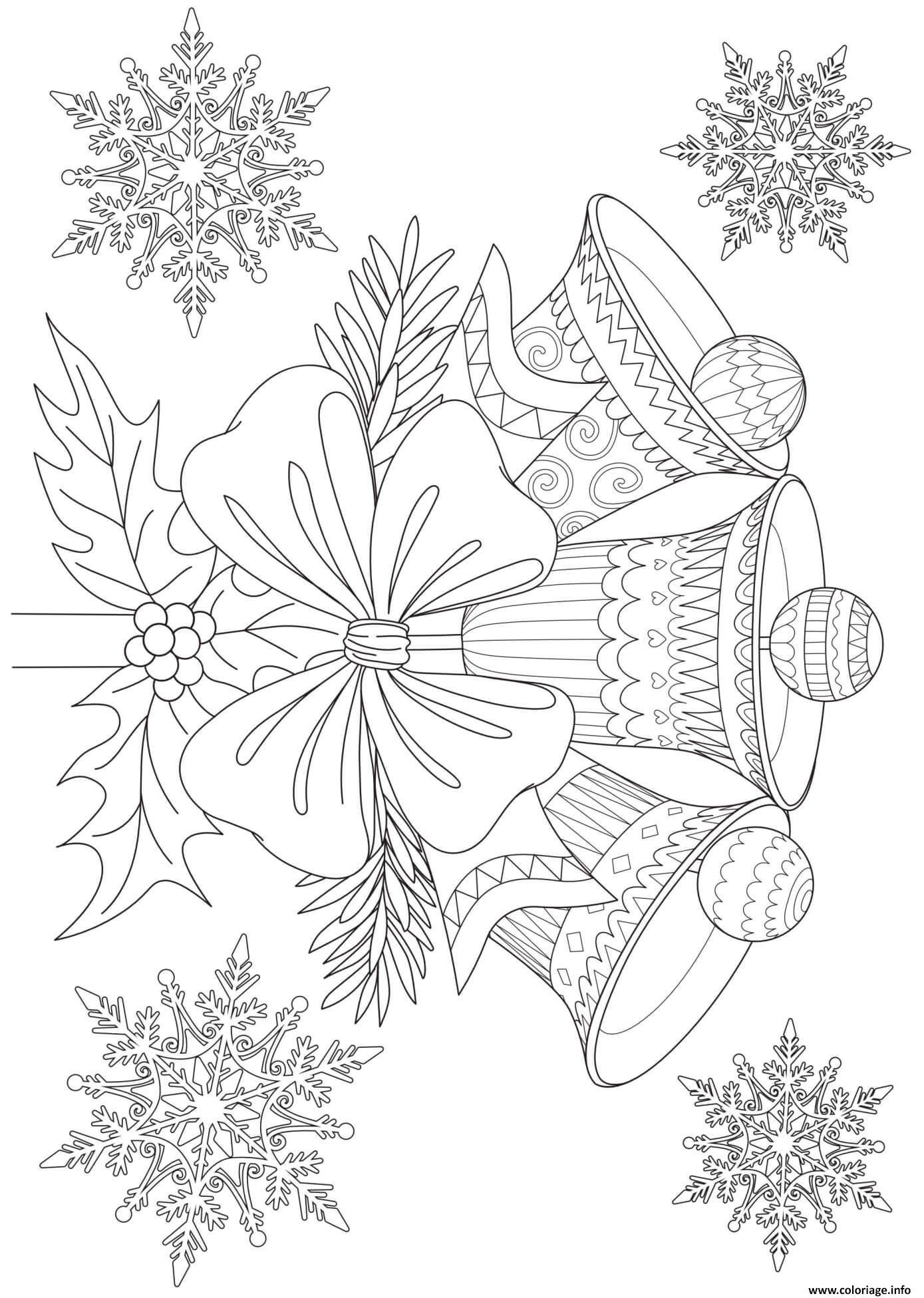 Coloriage Cloches De Noel Mandala Adulte Zentangle Dessin Noel Adulte À concernant Coloriage Noël Gratuit Imprimer