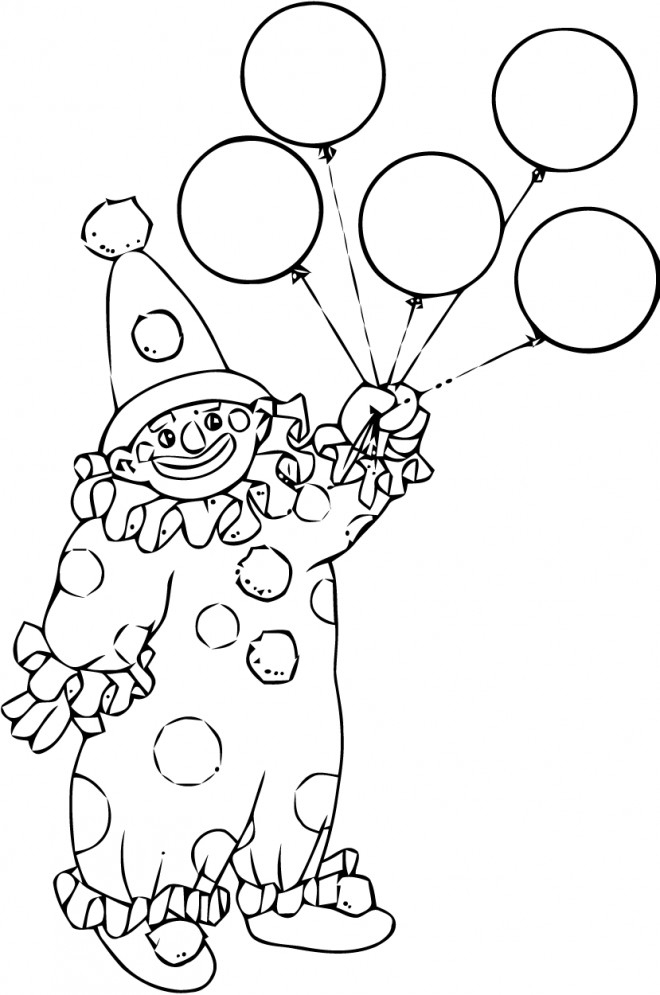 Coloriage Clown En Noir Et Blanc Dessin Gratuit À Imprimer pour Dessin En Noir Et Blanc A Imprimer 