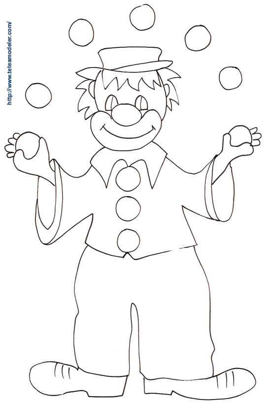 Coloriage Clown Jongleur Avec Des Boules Dessin Gratuit À Imprimer destiné Image De Clown A Colorier