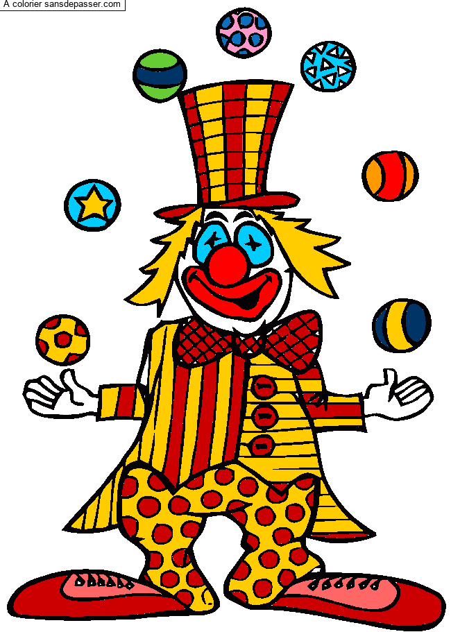 Coloriage Clown Jongleur : Coloriage Le Clown A Gommettes Et En Couleur dedans Le Clown Dessin 