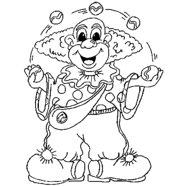 Coloriage Clown Jongleur En Ligne Gratuit À Imprimer avec Dessin Clown À Imprimer 