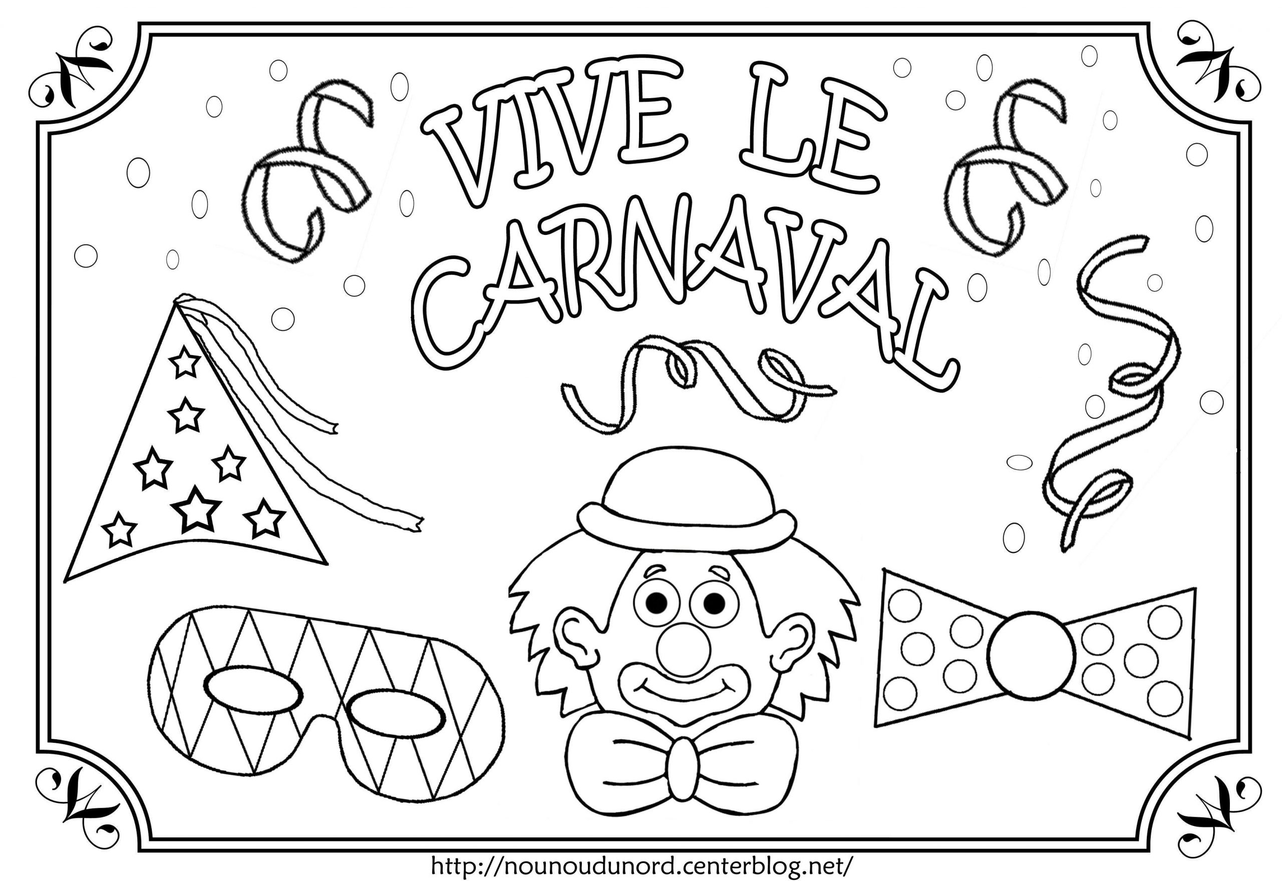Coloriage Clown pour Masque De Carnaval Dessin 
