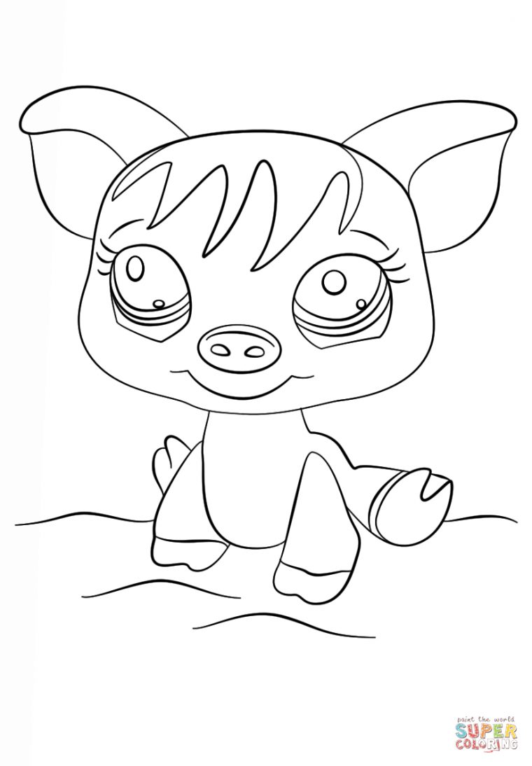 Coloriage – Cochon De Littlest Pet Shop  Coloriages À Imprimer Gratuits pour Dessin Petshop À Imprimer Gratuit