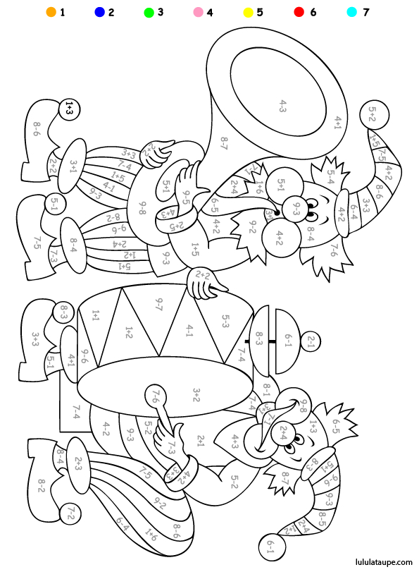 Coloriage Codé ; Additions Et Soustractions - Lulu La Taupe, Jeux encequiconcerne Les Jeux De Coloriage 