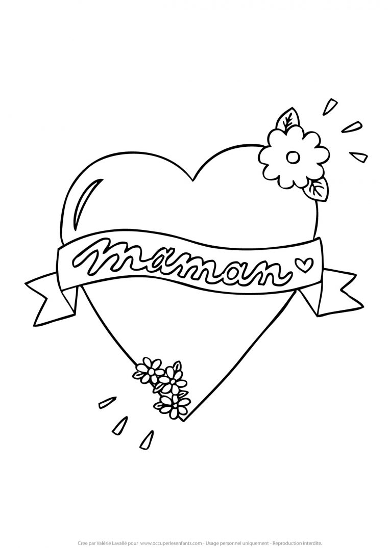 Coloriage Coeur Maman – Occuper Les Enfants dedans Coloriage En Coeur