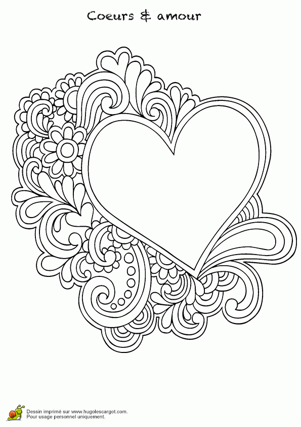 Coloriage Cœurs En Mandala avec Coloriage De Coeur 