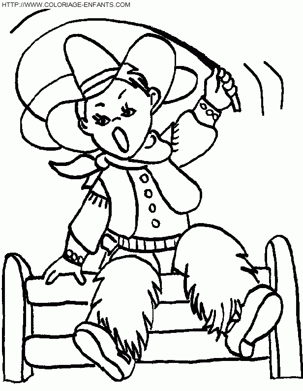 Coloriage Cowboy Enfant À Imprimer Et À Colorier avec Coloriage Cowboy 