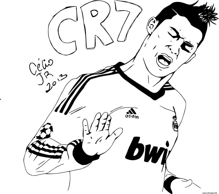 Coloriage Cr7 Ronaldo Calma Calma Real Madrid Adidas Dessin Ronaldo À dedans Coloriage Portugal