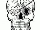Coloriage Crâne En Sucre Mexicain, Bandeau Et Fleurs tout Squelette A Colorier