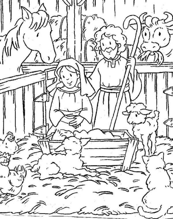 Coloriage Creche De Noel 14 dedans Dessin De Creche 