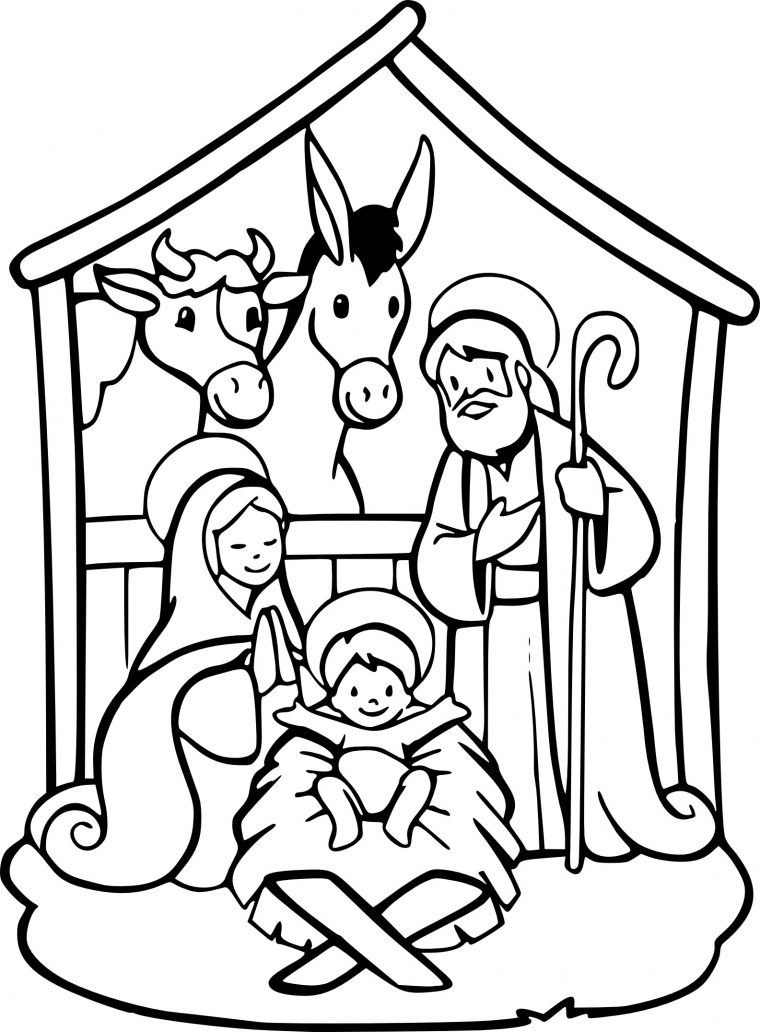 Coloriage Crèche De Noël À Imprimer encequiconcerne Dessin Noel A Colorier